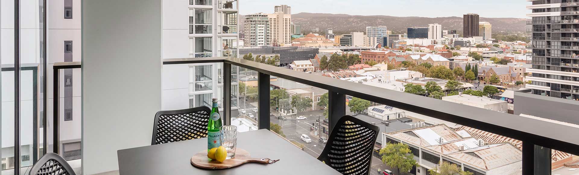 City view from the balcony at Avani Adelaide
