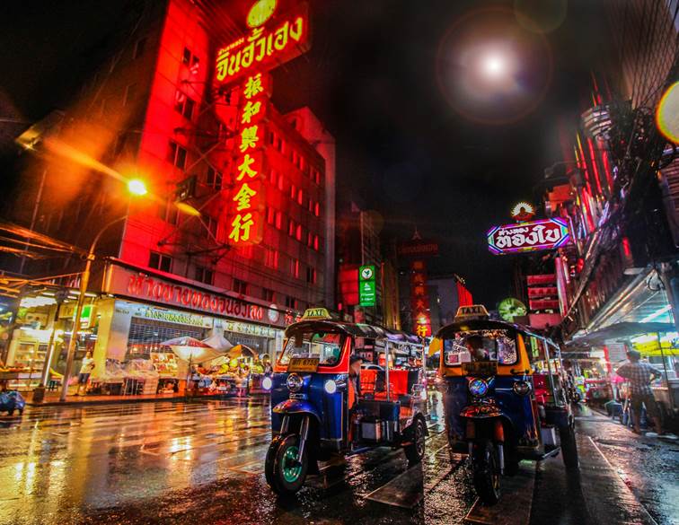 The streets of Chinatown in Bangkok.