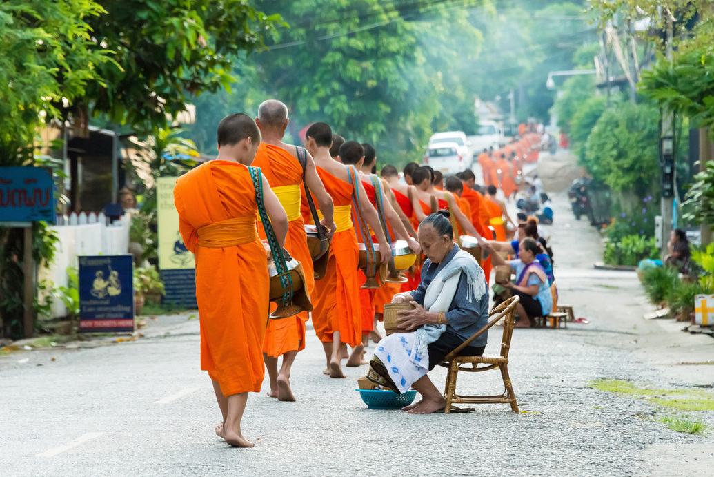 Sai Bat (Morning Alms) Ceremony in Luang Prabang