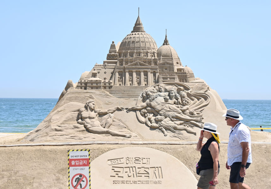 Sand sculptures at Haeundae Sand Festival in Busan South Korea