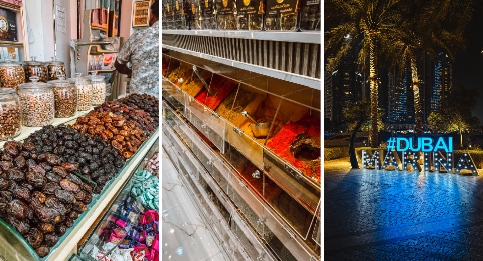 Dubai Marina and guided tour of the spice market in Old Dubai