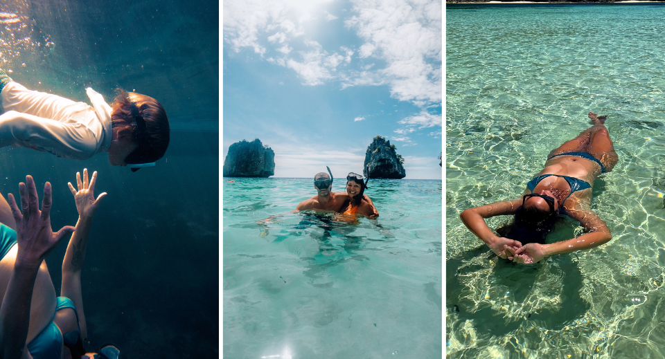 Snorkelling in the beautiful clear waters of Ko Rok
