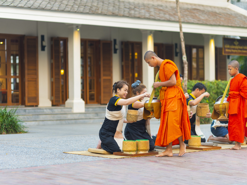 Morning alm, Luang Prabang, Laos