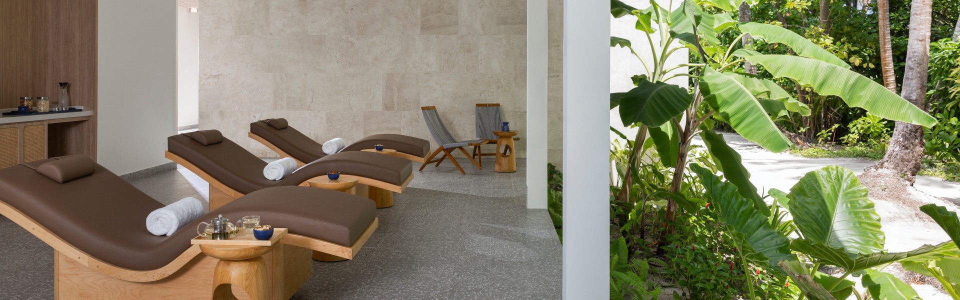 Spa relaxation area at Avani+ Fares Maldives Resort
