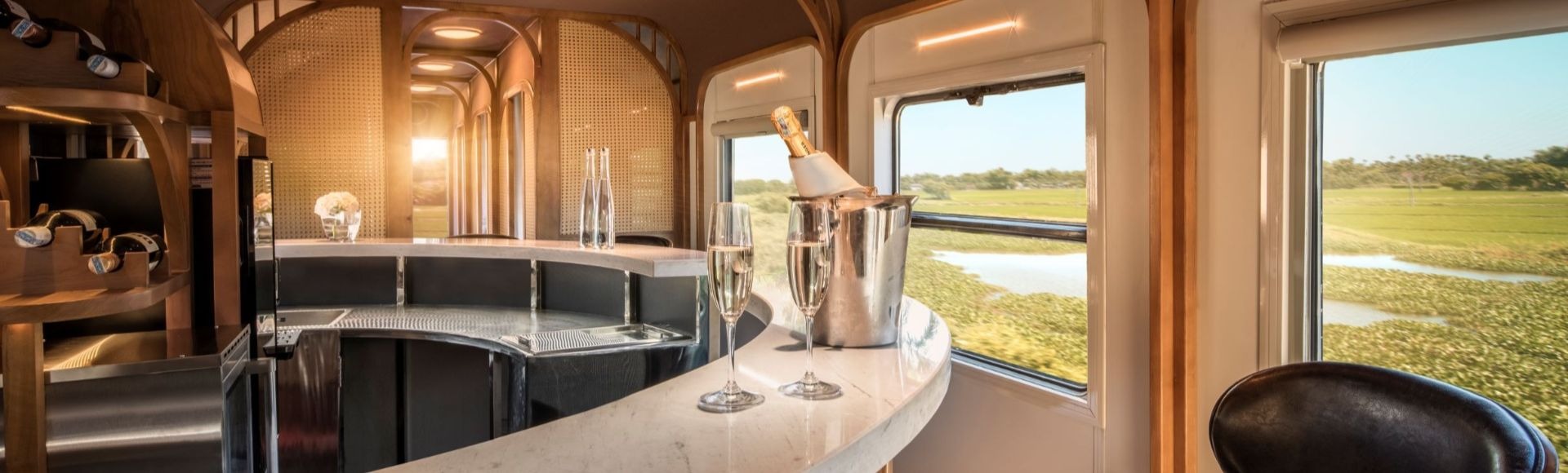 The Vietage luxury train journey with stunning countryside views